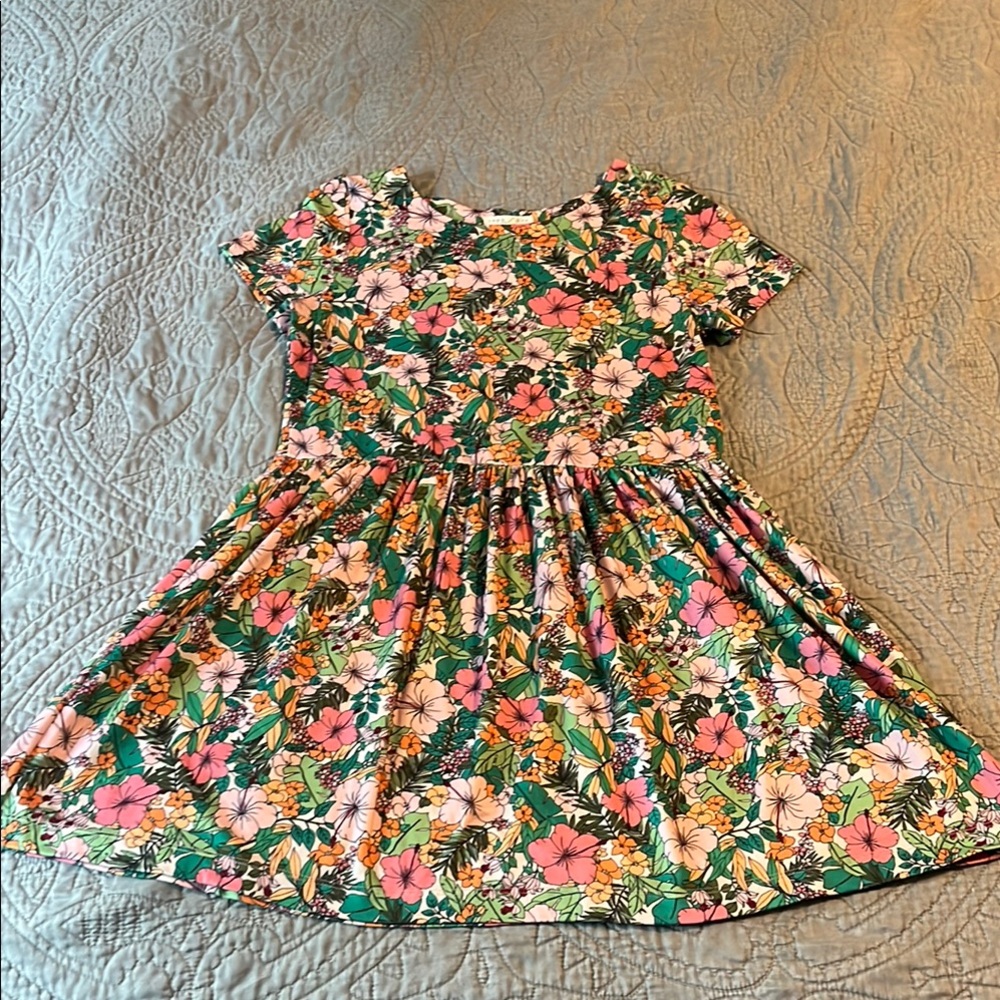 Floral Girls Copper Key Dress - Sz L